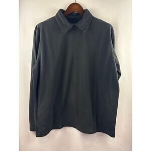 Men’s American Essentials XL Black Fleece 3/4 Zip Pullover